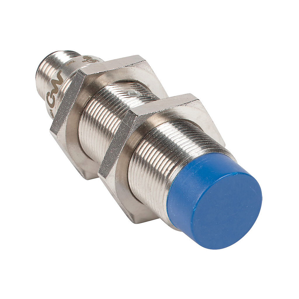 V3K1-S0-4Q - Micro Detectors inductive proximity sensor, tubular, 18mm diameter x 64.5mm body, nickel-plated brass housing, N.C. (VAC) or N.O./N.C. (VDC) output, 10mm sensing distance, non-flush, 25 Hz (AC)/550 Hz (DC) switching frequency, IP67, 1...