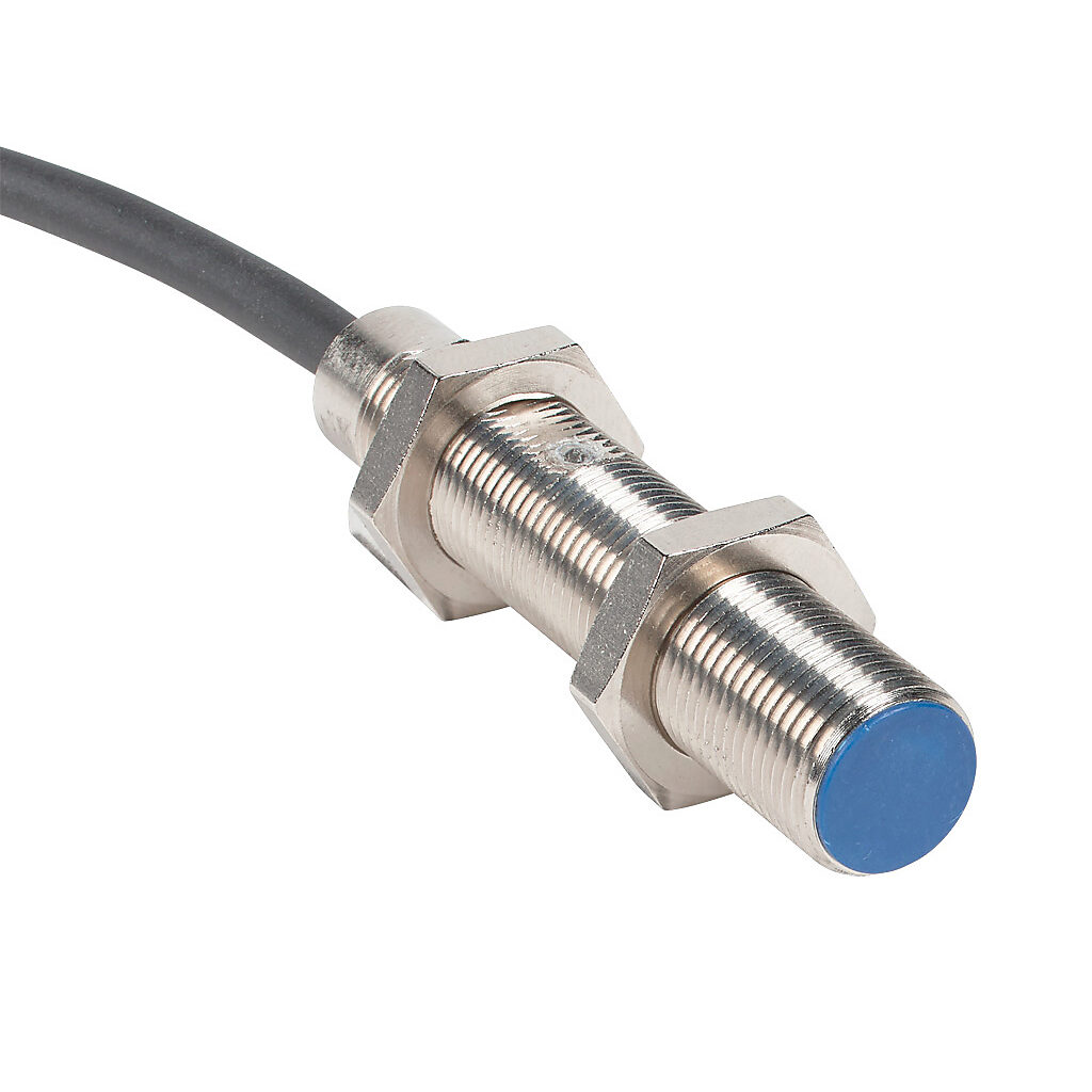 V3M1-R0-3A8F - Micro Detectors inductive proximity sensor, tubular, 12mm diameter x 60mm body, nickel-plated brass housing, N.O. (VAC) or N.O./N.C. (VDC) output, 4mm sensing distance, flush, 25 Hz (AC)/750 Hz (DC) switching frequency, IP67, pigtail.