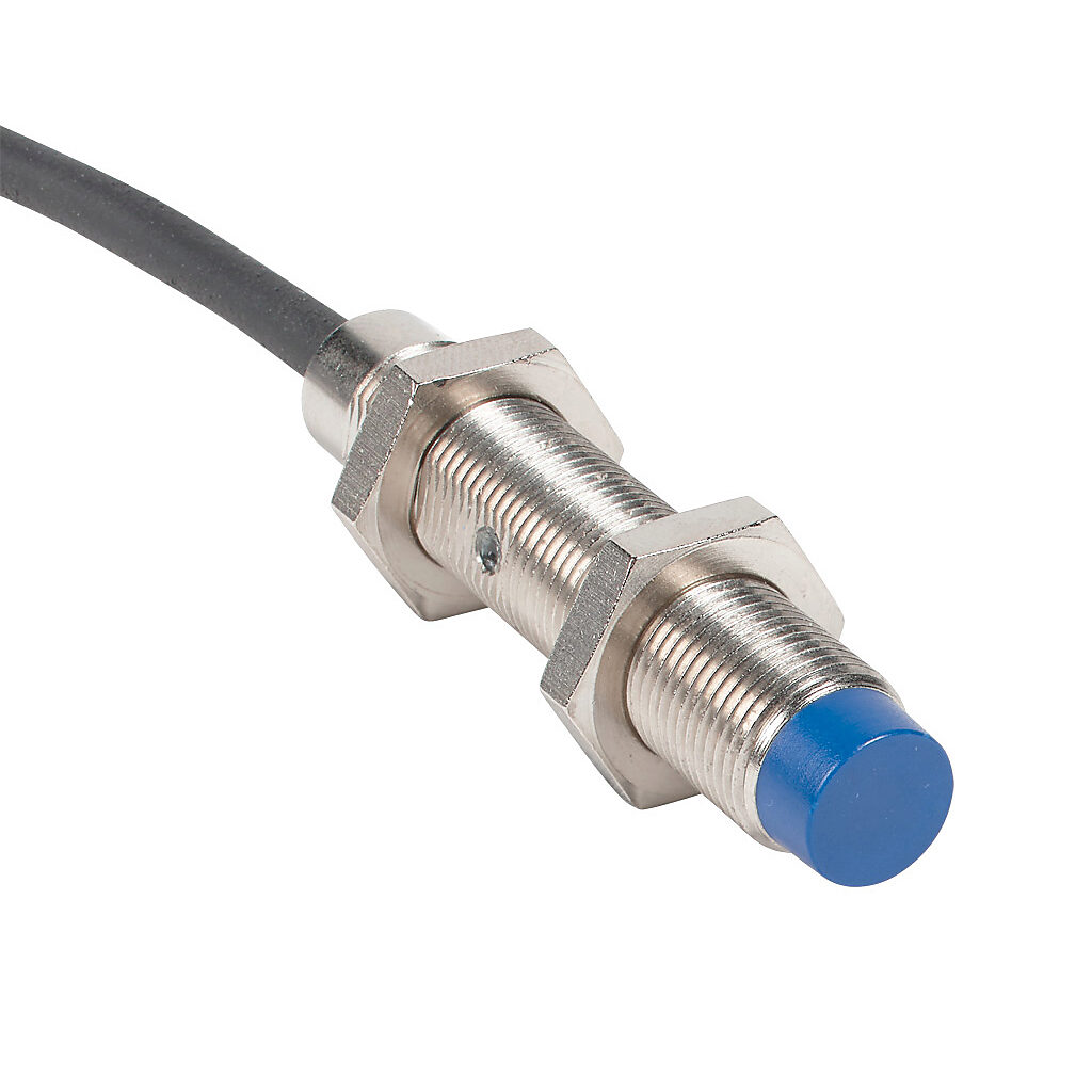V3M1-R0-4A8F - Micro Detectors inductive proximity sensor, tubular, 12mm diameter x 60mm body, nickel-plated brass housing, N.O. (VAC) or N.O./N.C. (VDC) output, 6mm sensing distance, non-flush, 25 Hz (AC)/500 Hz (DC) switching frequency, IP67, pi...