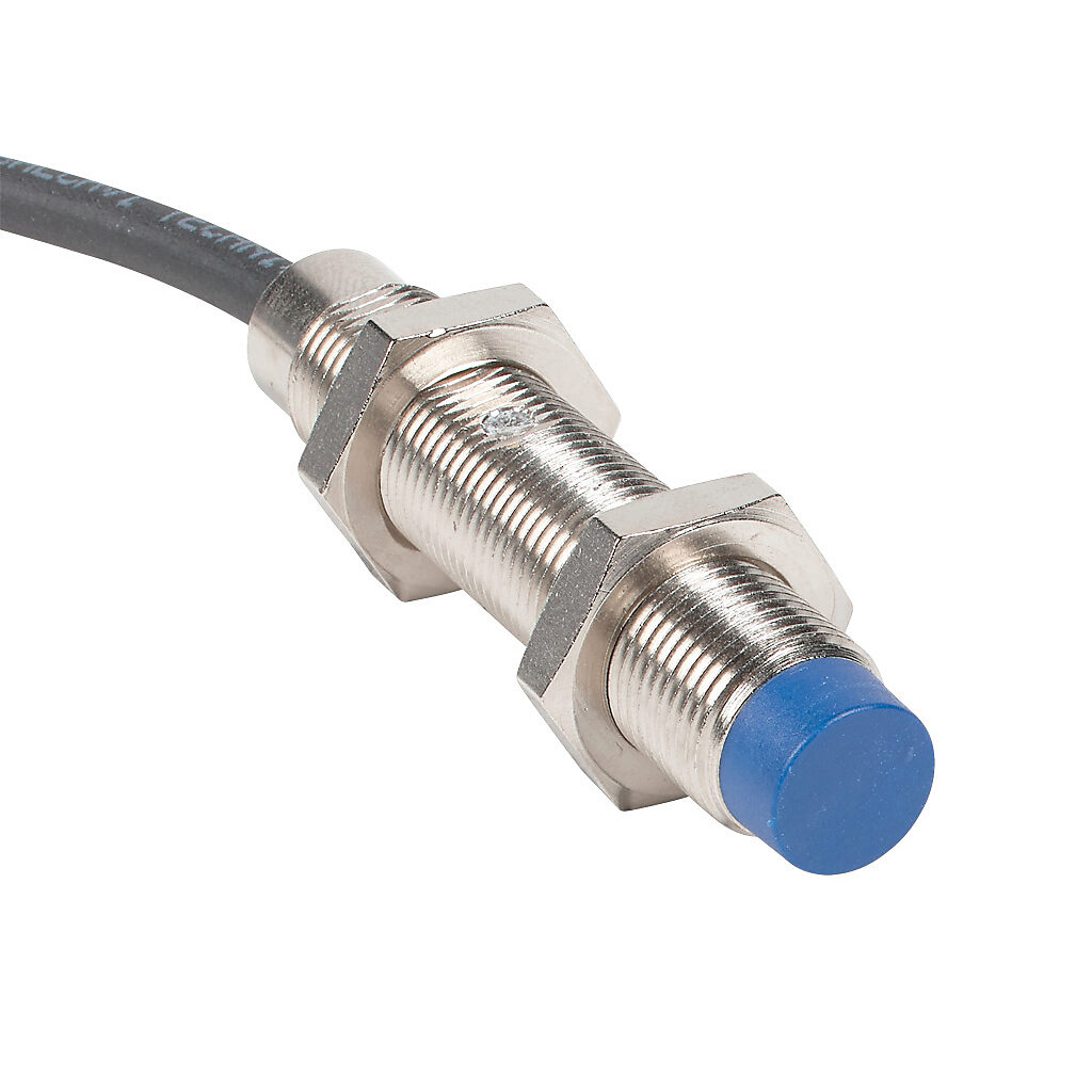 V3M1-S0-4A8F - Micro Detectors inductive proximity sensor, tubular, 12mm diameter x 60mm body, nickel-plated brass housing, N.C. (VAC) or N.O./N.C. (VDC) output, 6mm sensing distance, non-flush, 25 Hz (AC)/500 Hz (DC) switching frequency, IP67, pi...