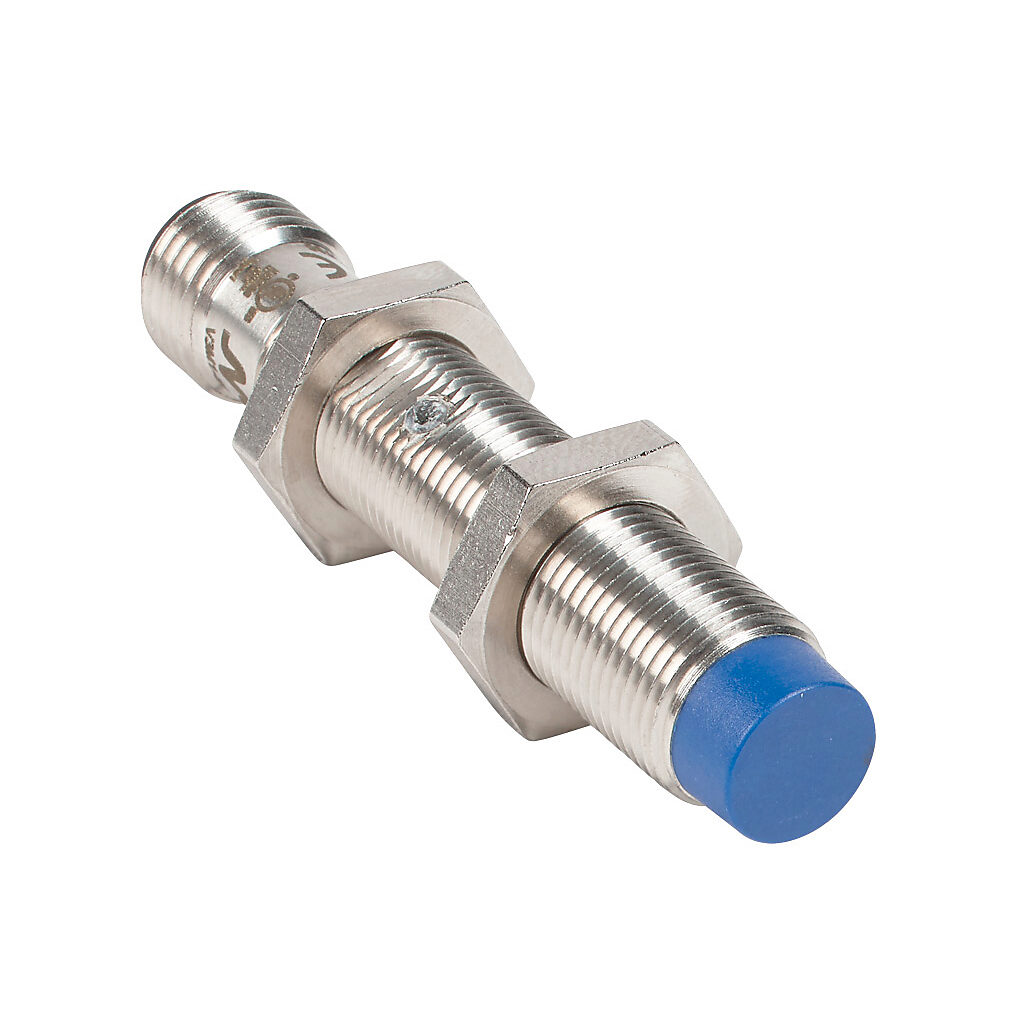 V3M1-S0-4Q - Micro Detectors inductive proximity sensor, tubular, 12mm diameter x 65mm body, nickel-plated brass housing, N.C. (VAC) or N.O./N.C. (VDC) output, 6mm sensing distance, non-flush, 25 Hz (AC)/500 Hz (DC) switching frequency, IP67, 1/2i...