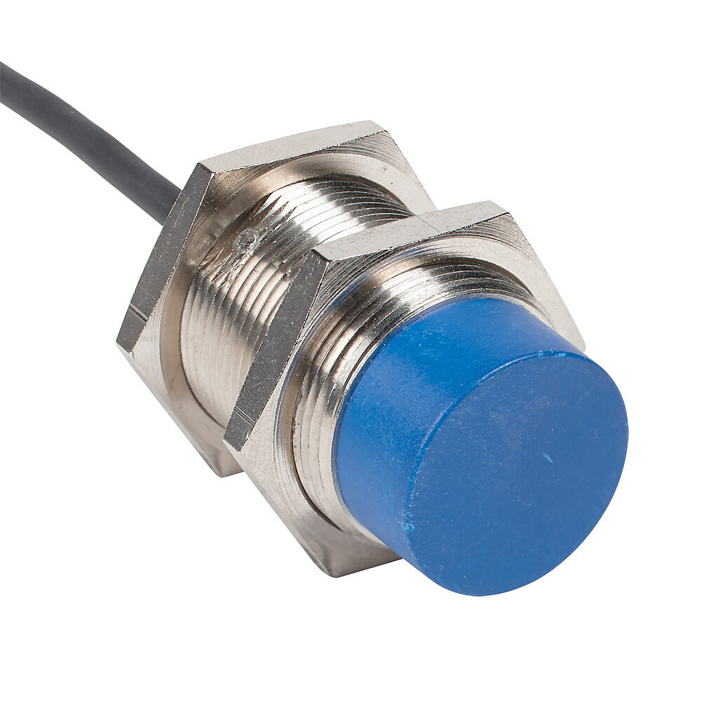 V3T1-S0-4A8F - Micro Detectors inductive proximity sensor, tubular, 30mm diameter x 55mm body, nickel-plated brass housing, N.C. (VAC) or N.O./N.C. (VDC) output, 18mm sensing distance, non-flush, 25 Hz (AC)/190 Hz (DC) switching frequency, IP67, p...