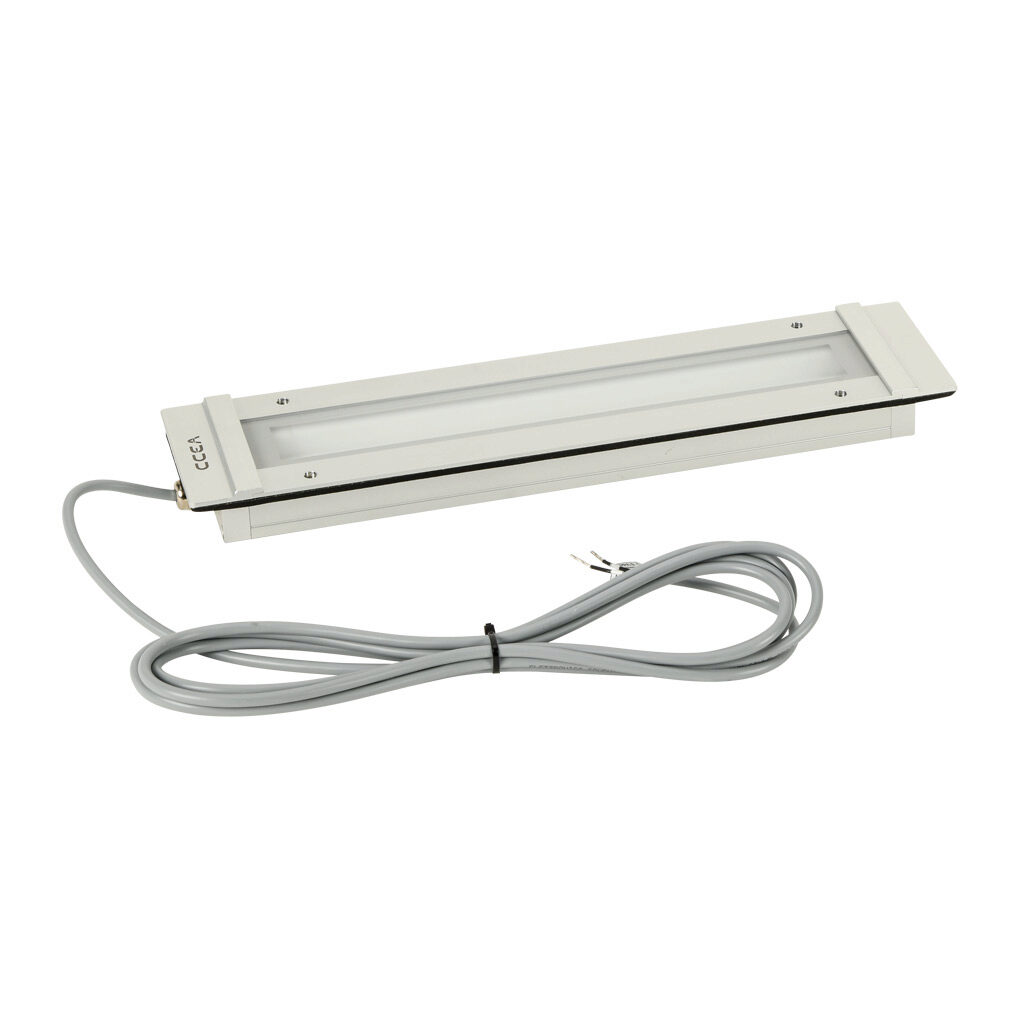 VE0221S01 - CCEA VEGA series LED light bar, 346mm length, 24 VDC operating voltage, daylight white, 5000K, 13W, 1300 lm, recessed mount, pigtail, anodized aluminum body, 9.8ft/3m cable length, IP67 and IP69.