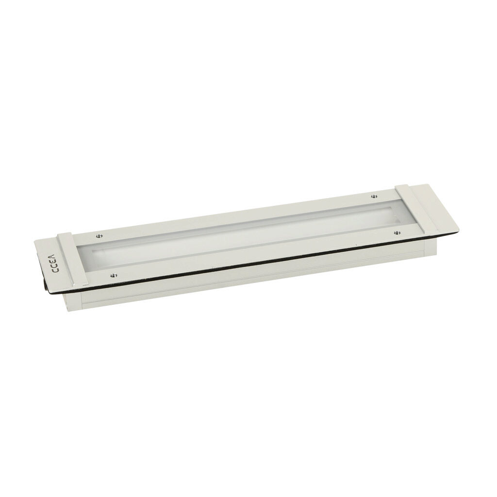 VE0221S02 - CCEA VEGA series LED light bar, 346mm length, 24 VDC operating voltage, daylight white, 5000K, 13W, 2000 lm, recessed mount, 4-pin M12 quick-disconnect, anodized aluminum body, IP67.