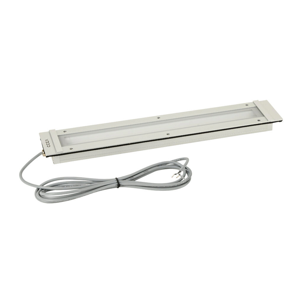 VE0321S01 - CCEA VEGA series LED light bar, 466mm length, 24 VDC operating voltage, daylight white, 5000K, 19.5W, 1300 lm, recessed mount, pigtail, anodized aluminum body, 9.8ft/3m cable length, IP67 and IP69.