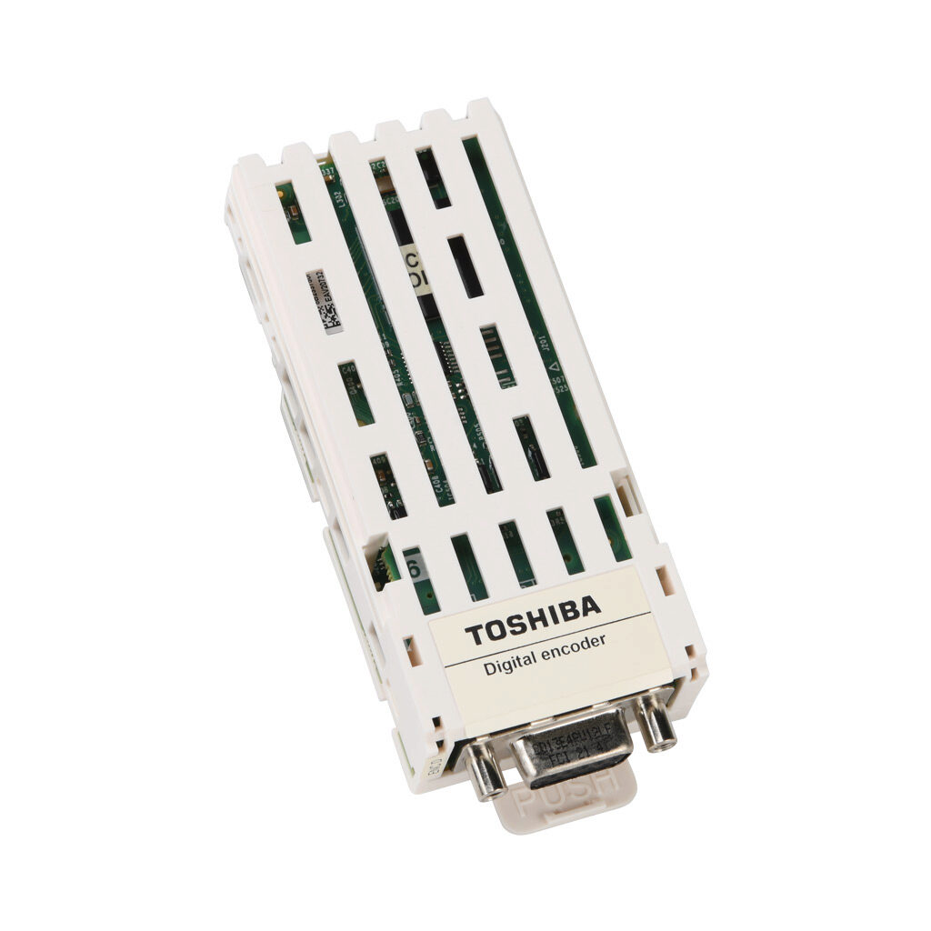 VEC008Z - Toshiba AS3 series encoder module, line driver (differential) encoder input. For use with Toshiba AS3 series AC drives. Requires 15-pin D-sub HD15 male connector (sold separately).