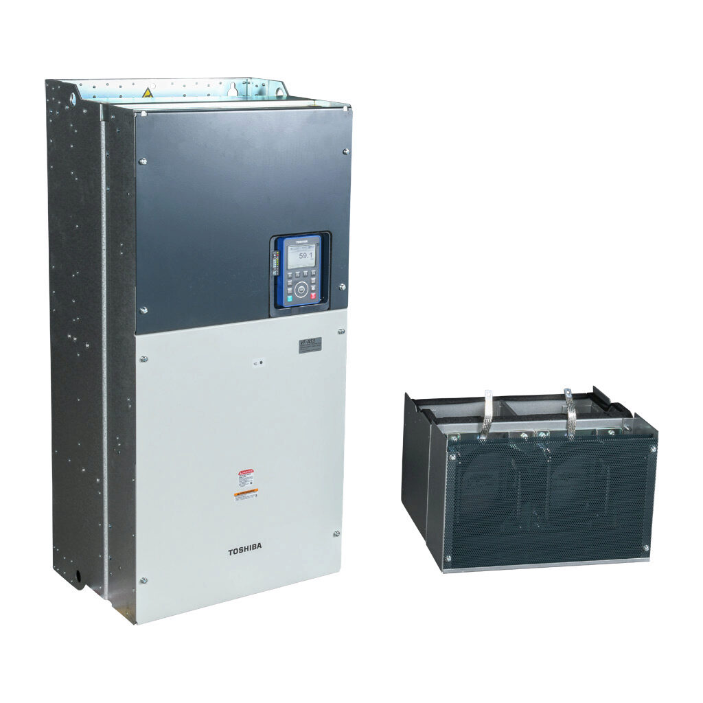 VFAS3-4160KPC - Toshiba AS3 series AC high-performance drive, open frame, 460 VAC, 250hp with 3-phase input, V/Hz, FOC, encoder or torque mode, A7 frame, Ethernet and RS-485, integrated dynamic braking. Optional EtherCAT, encoder and I/O cards ava...