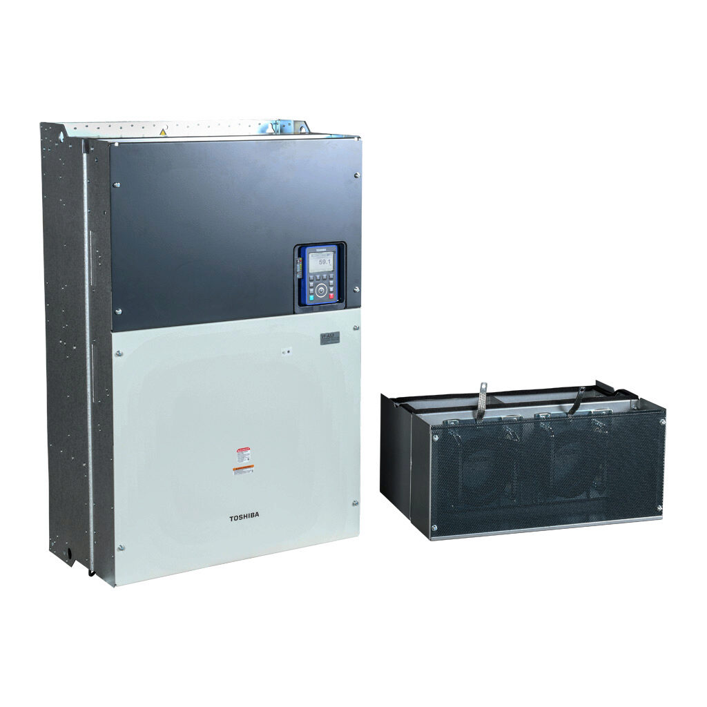 VFAS3-4200KPC - Toshiba AS3 series AC high-performance drive, open frame, 460 VAC, 300hp with 3-phase input, V/Hz, FOC, encoder or torque mode, A8 frame, Ethernet and RS-485, external dynamic braking unit required. Optional EtherCAT, encoder and I...