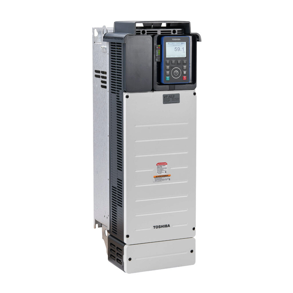 VFAS3-4220PC - Toshiba AS3 series AC high-performance drive, UL Type 1, 460 VAC, 30hp with 3-phase input, V/Hz, FOC, encoder or torque mode, A4 frame, Ethernet and RS-485, integrated dynamic braking. Optional EtherCAT, encoder and I/O cards availa...