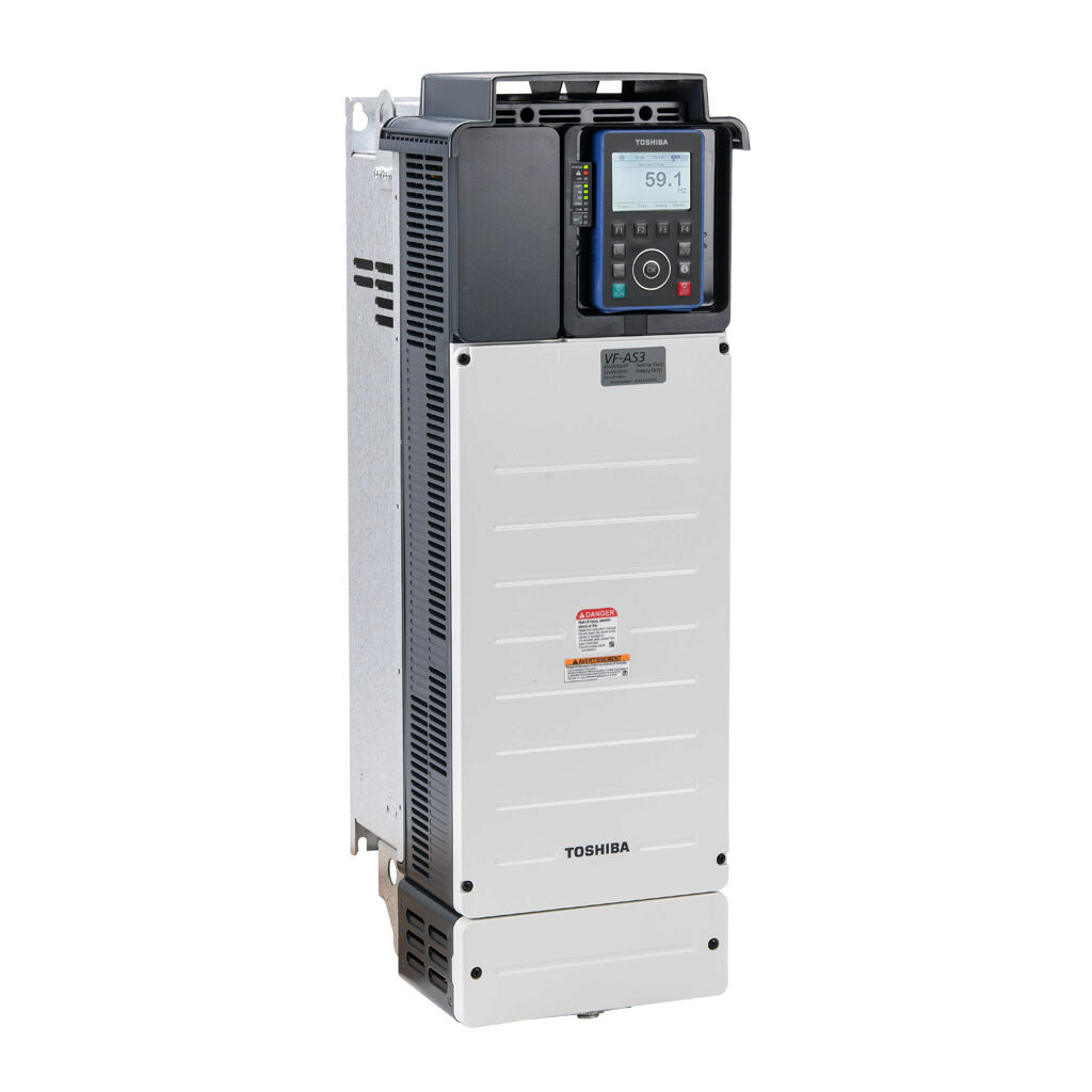VFAS3-4370PC - Toshiba AS3 series AC high-performance drive, UL Type 1, 460 VAC, 50hp with 3-phase input, V/Hz, FOC, encoder or torque mode, A4 frame, Ethernet and RS-485, integrated dynamic braking. Optional EtherCAT, encoder and I/O cards availa...