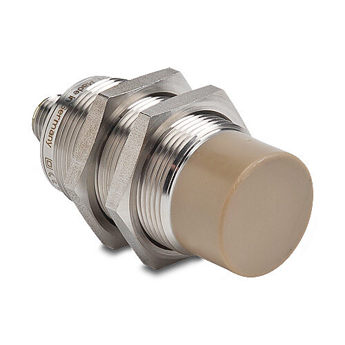 VFT1-A0-2M - AutomationDirect inductive proximity sensor, tubular, 30mm diameter x 70mm body, 316L stainless steel housing, N.O. output, 22mm sensing distance, non-flush, 25 Hz (AC)/100 Hz (DC) switching frequency, IP68 IP69K, 1/2in - 20UNF thread.