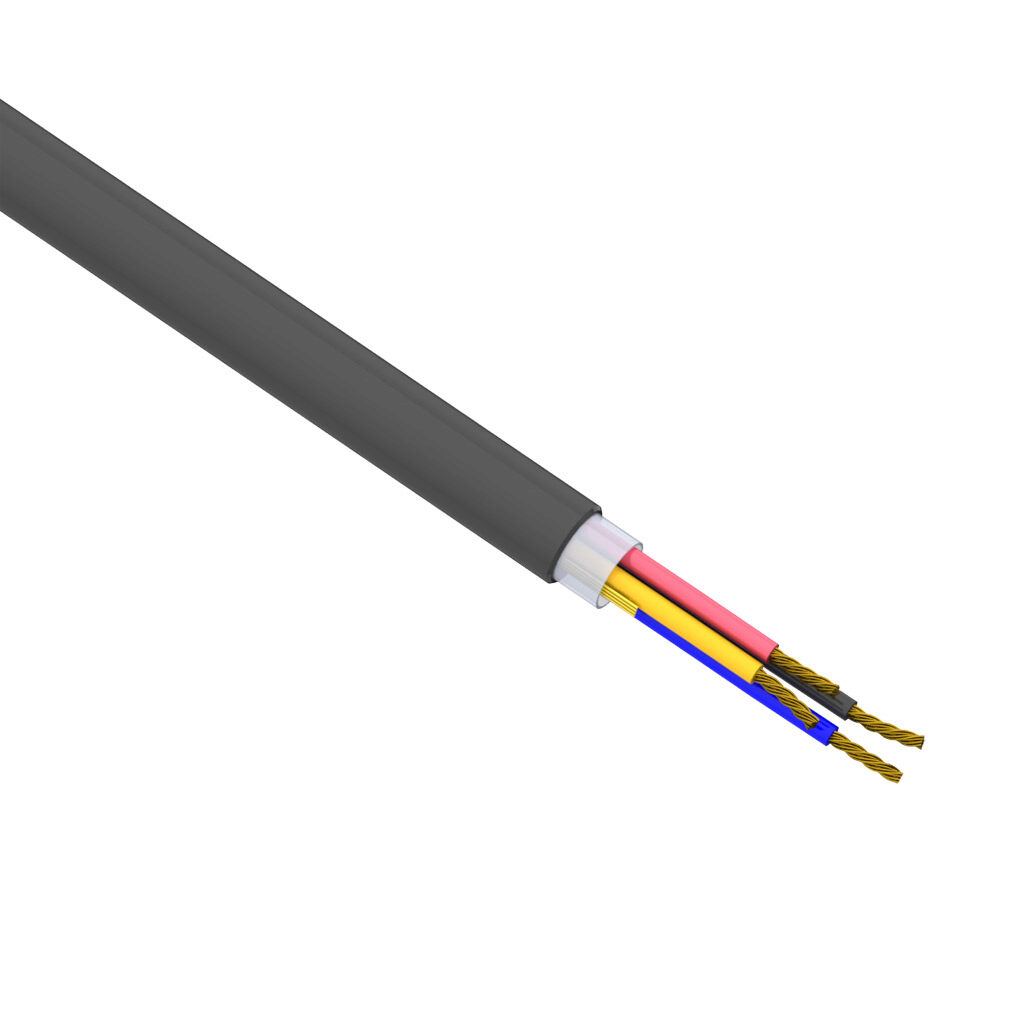 VNTC-12-4-BK-1 - Southwire control cable, unshielded, 4 conductors, 12 AWG, bare copper, PVC/Nylon conductor insulation material, method 1 table 2 color code, PVC jacket, black, cut to length.