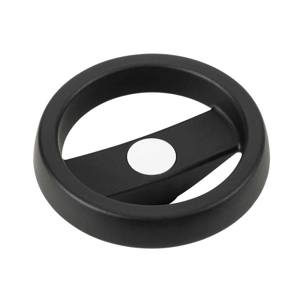 VRTP-125-A12 - Elesa handwheel, spoked, 125mm diameter, 12mm bore, polypropylene, matte black.