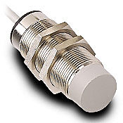 VT1-A0-2B - Micro Detectors inductive proximity sensor, tubular, 30mm diameter x 60mm body, nickel-plated brass housing, N.O. output, 15mm sensing distance, non-flush, 25 Hz switching frequency, IP67, pigtail.