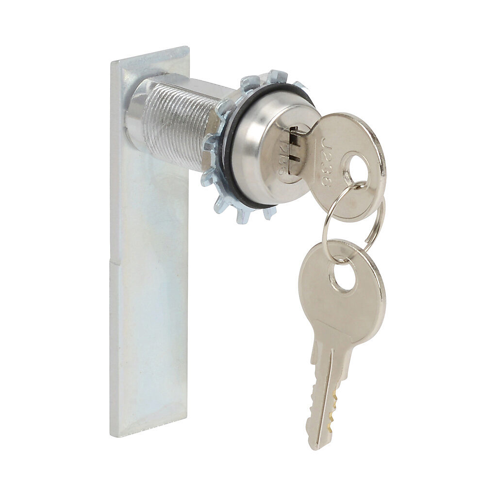 WACLSN12 - Wiegmann enclosure latch, keylocking, 1/4-turn semi-flush, 1-point, plated steel. For use with single-door NEMA 4 and NEMA 12 enclosures. (2) keys included.