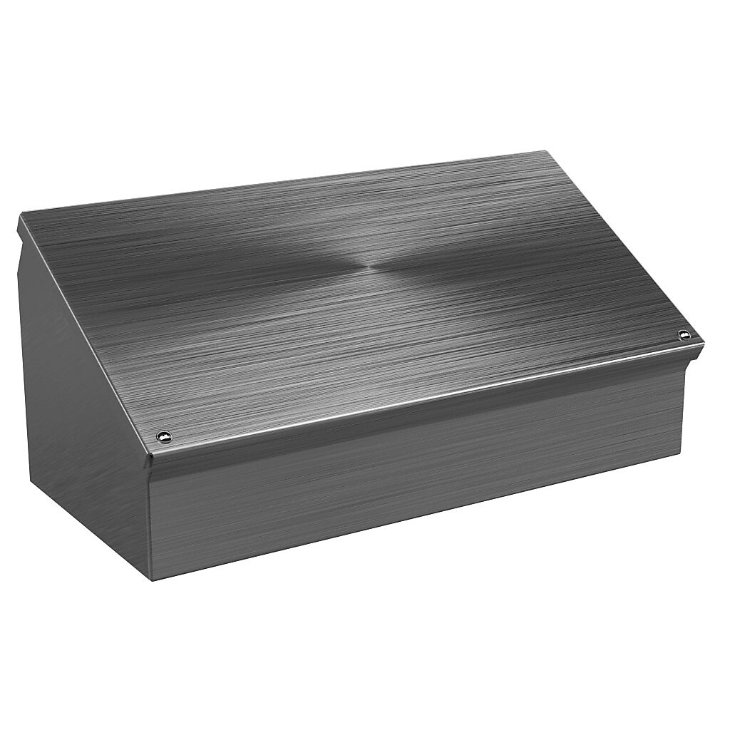 WC08C16SS - Wiegmann operator consolet, NEMA 4/4X/12/13, 8 x 16 x 7in (HxWxD), desktop or pedestal mount, 304 stainless steel, No. 3 intermediate polished finish.