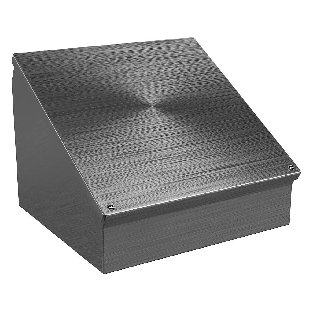 WC12C12SS - Wiegmann operator consolet, NEMA 4/4X/12/13, 12 x 12 x 9in (HxWxD), desktop or pedestal mount, 304 stainless steel, No. 3 intermediate polished finish.