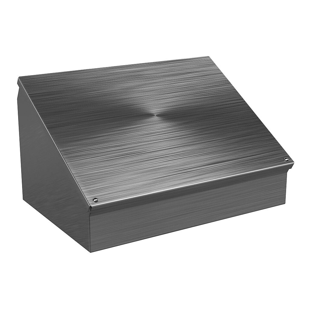 WC12C16SS - Wiegmann operator consolet, NEMA 4/4X/12/13, 12 x 16 x 9in (HxWxD), desktop or pedestal mount, 304 stainless steel, No. 3 intermediate polished finish.