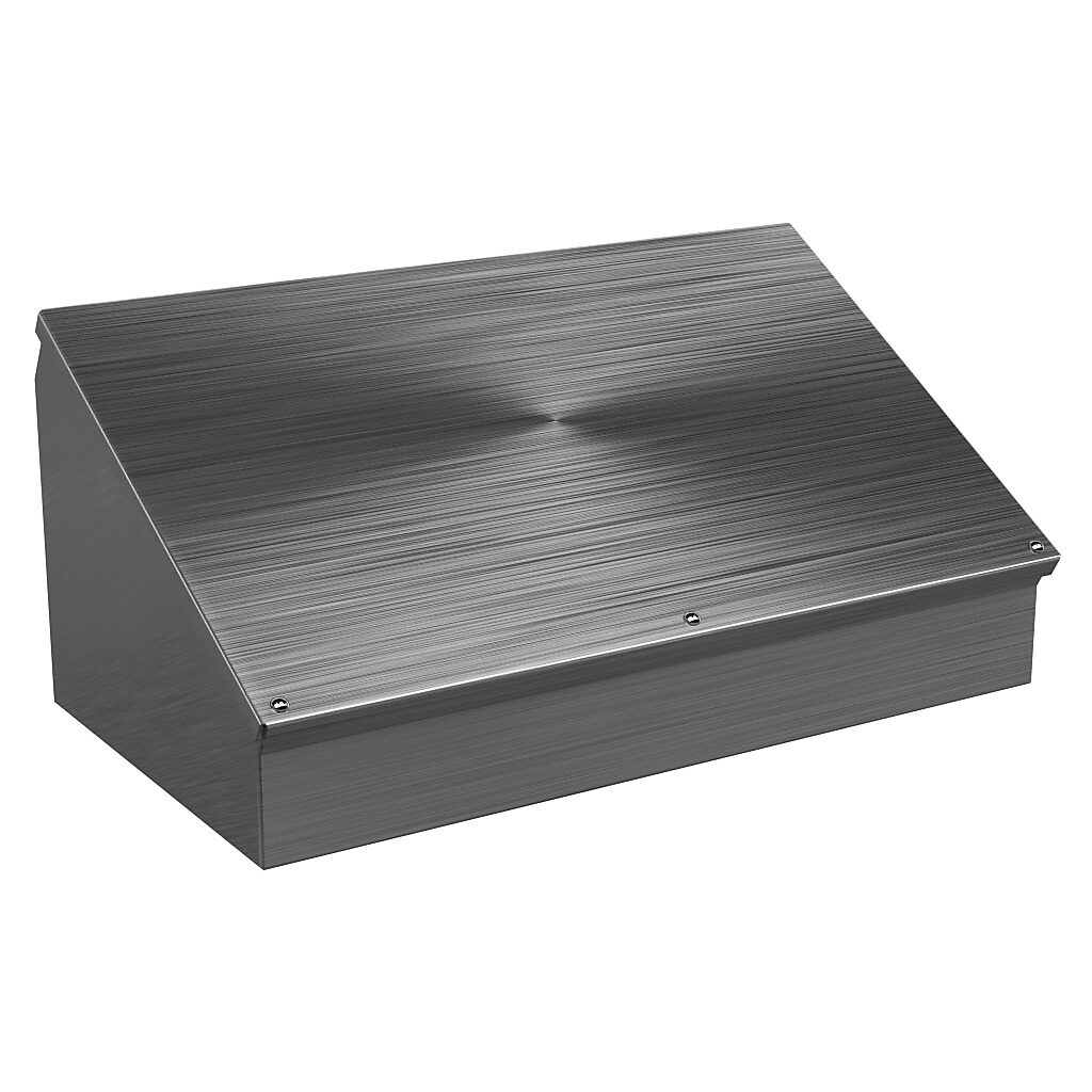WC12C20SS - Wiegmann operator consolet, NEMA 4/4X/12/13, 12 x 20 x 9in (HxWxD), desktop or pedestal mount, 304 stainless steel, No. 3 intermediate polished finish.