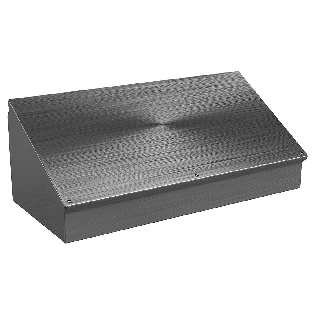 WC12C24SS - Wiegmann operator consolet, NEMA 4/4X/12/13, 12 x 24 x 9in (HxWxD), desktop or pedestal mount, 304 stainless steel, No. 3 intermediate polished finish.