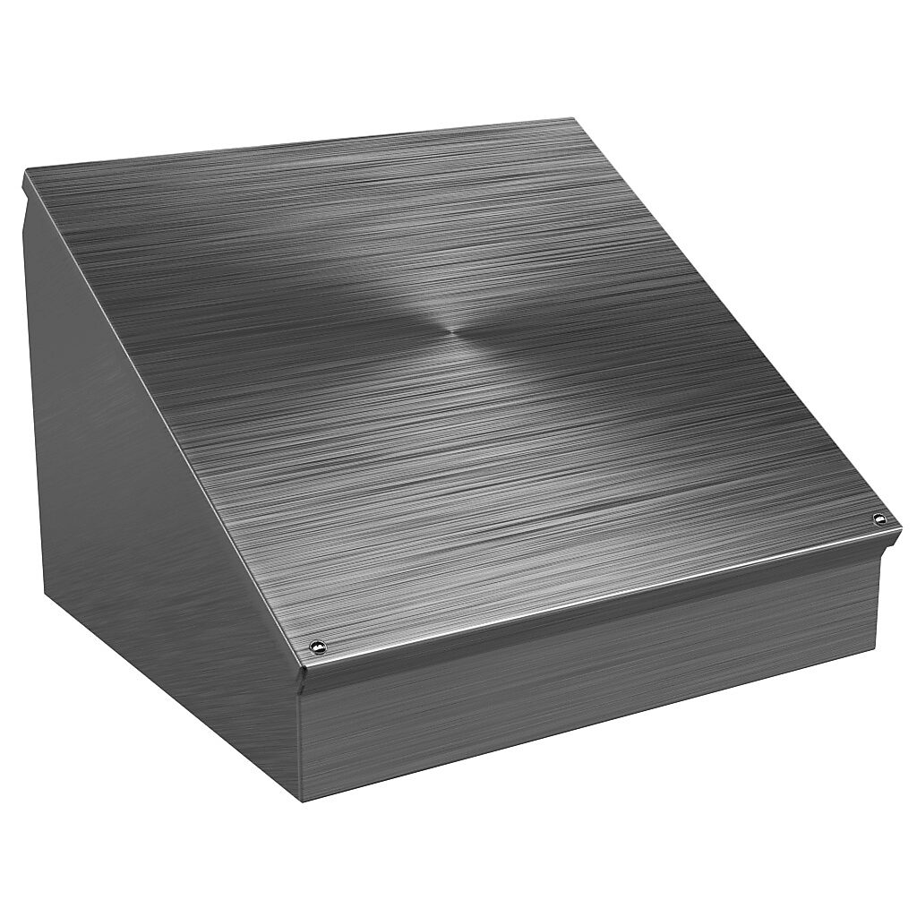 WC16C16SS - Wiegmann operator consolet, NEMA 4/4X/12/13, 16 x 16 x 11in (HxWxD), desktop or pedestal mount, 304 stainless steel, No. 3 intermediate polished finish.