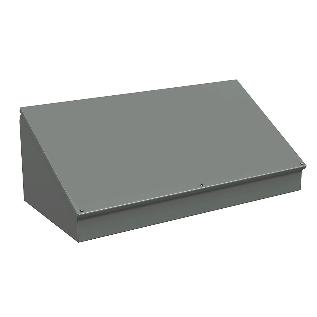 WC16C30 - Wiegmann operator consolet, NEMA 12/13, 16 x 30 x 11in (HxWxD), desktop or pedestal mount, carbon steel, ANSI 61 gray, powder coat finish.