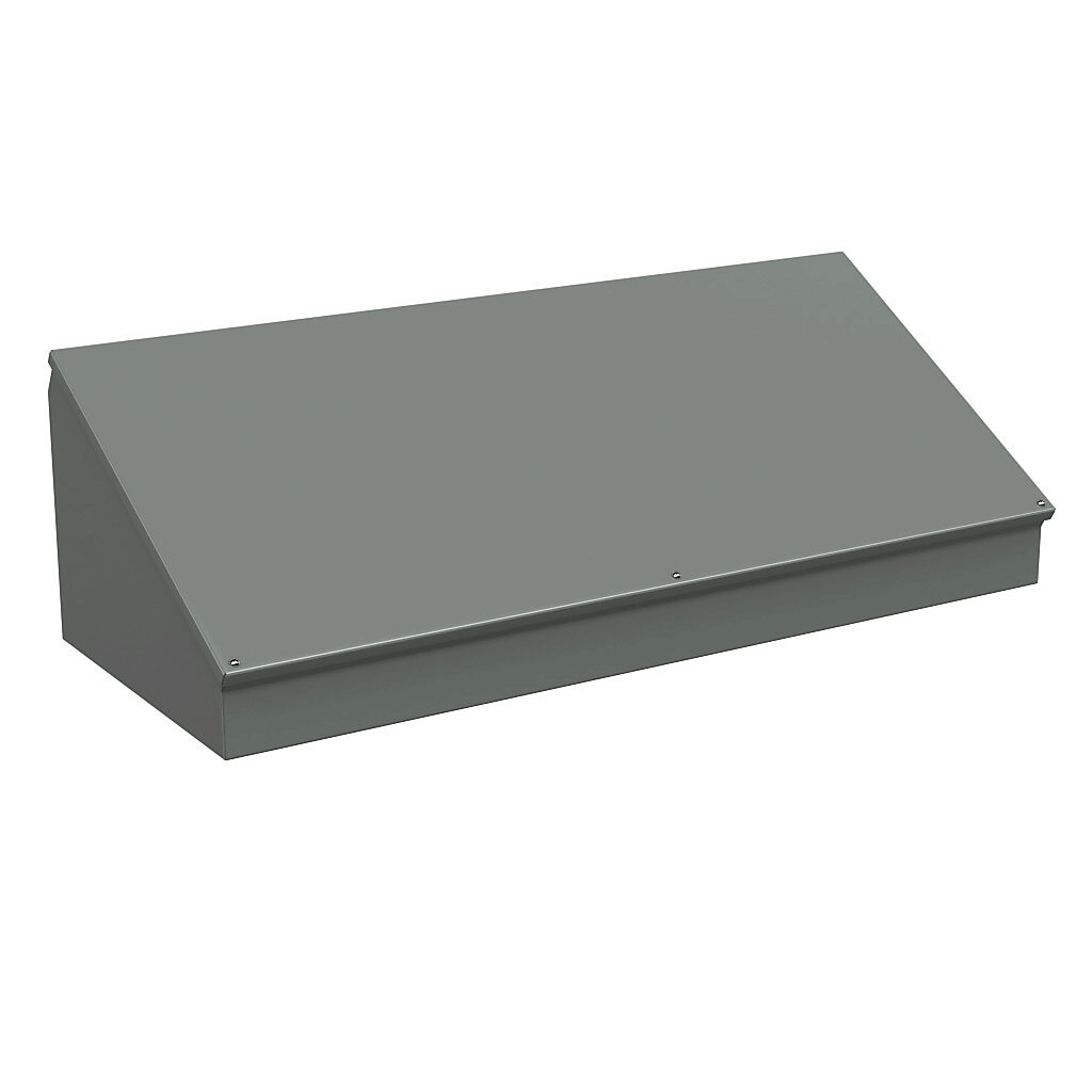 WC16C36 - Wiegmann operator consolet, NEMA 12/13, 16 x 36 x 11in (HxWxD), desktop or pedestal mount, carbon steel, ANSI 61 gray, powder coat finish.