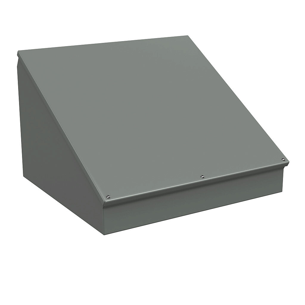 WC20C20 - Wiegmann operator consolet, NEMA 12/13, 20 x 20 x 13in (HxWxD), desktop or pedestal mount, carbon steel, ANSI 61 gray, powder coat finish.