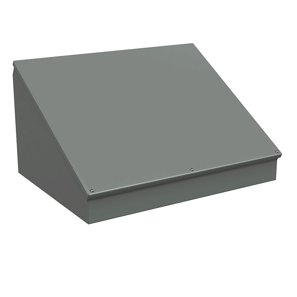 WC20C24 - Wiegmann operator consolet, NEMA 12/13, 20 x 24 x 13in (HxWxD), desktop or pedestal mount, carbon steel, ANSI 61 gray, powder coat finish.
