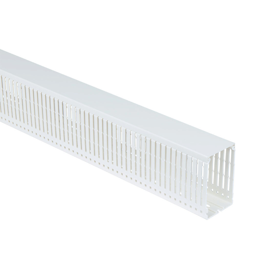 WDN-2240W-1 - AchieVe WDN series open slot narrow finger wire duct, 2.25in width, 4in height, 6.5ft/2m length, white. Cover included.