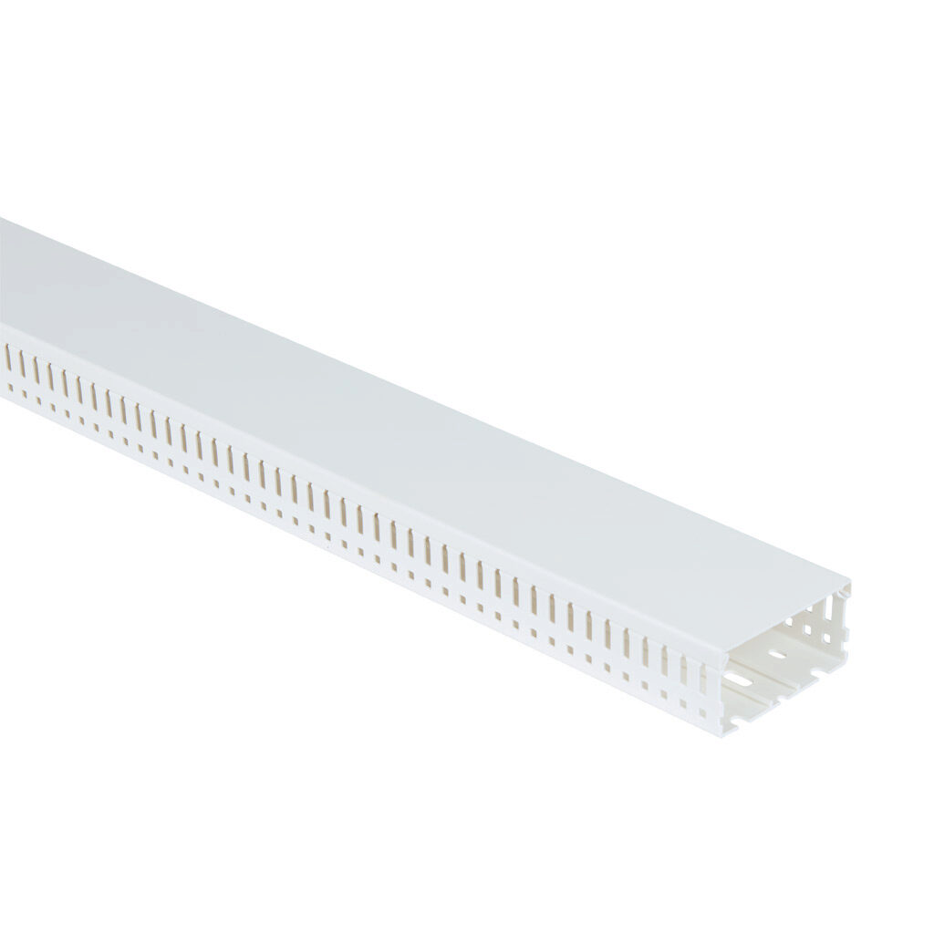 WDN-3015W-1 - AchieVe WDN series open slot narrow finger wire duct, 3in width, 1.5in height, 6.5ft/2m length, white. Cover included.