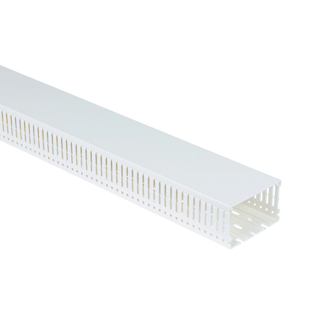 WDN-4022W-1 - AchieVe WDN series open slot narrow finger wire duct, 4in width, 2.25in height, 6.5ft/2m length, white. Cover included.