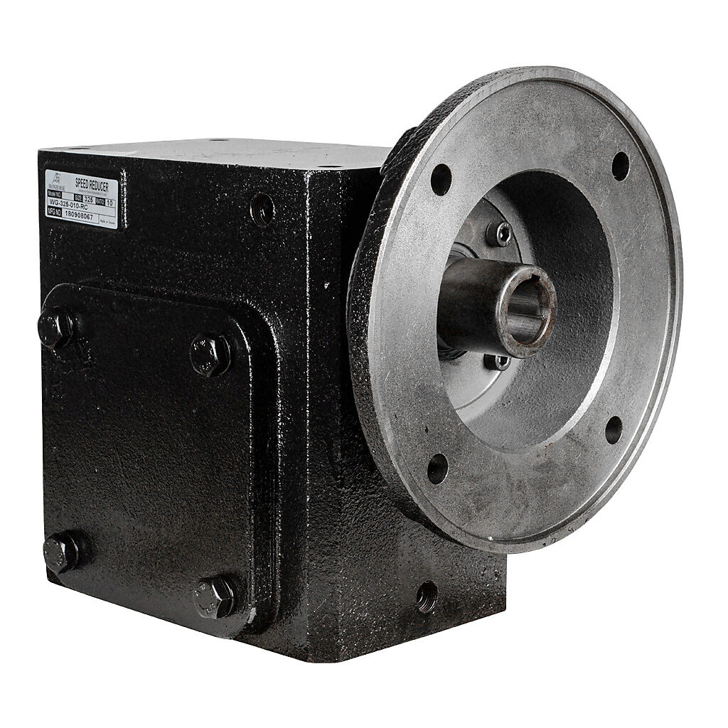 WG-325-010-RC - IronHorse heavy duty worm gearbox, 10:1 ratio, NEMA 182/4TC input, right hand, 1.375in diameter output shaft, nominal 7.19hp at 1.0 SF, 2419 lb-in mechanical output torque, 3-1/4in center distance, cast iron housing, tapped-base mo...