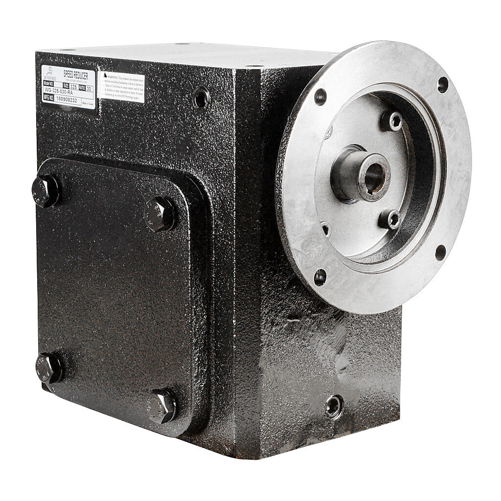 WG-325-030-RA - IronHorse heavy duty worm gearbox, 30:1 ratio, NEMA 56C input, right hand, 1.375in diameter output shaft, nominal 3.66hp at 1.0 SF, 3045 lb-in mechanical output torque, 3-1/4in center distance, cast iron housing, tapped-base mount.