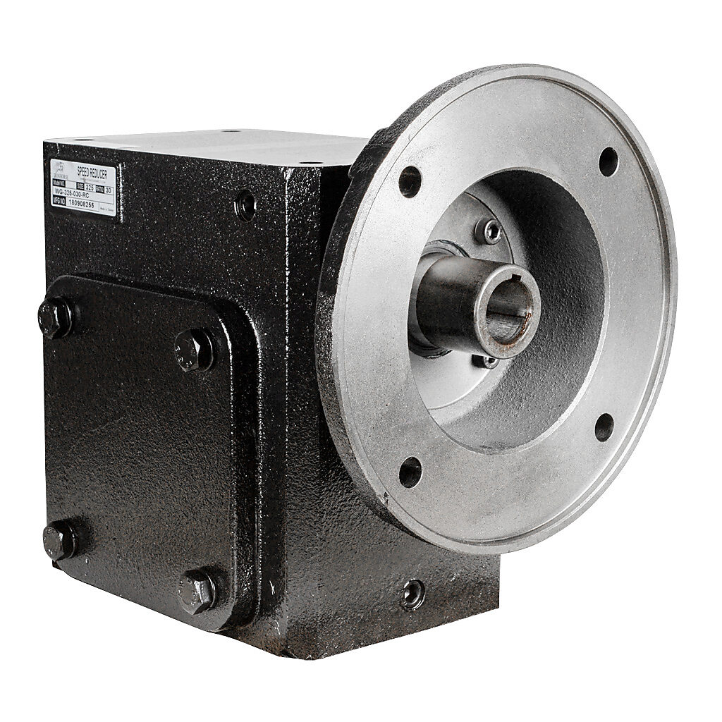 WG-325-030-RC - IronHorse heavy duty worm gearbox, 30:1 ratio, NEMA 182TC input, right hand, 1.375in diameter output shaft, nominal 3.66hp at 1.0 SF, 3045 lb-in mechanical output torque, 3-1/4in center distance, cast iron housing, tapped-base mount.