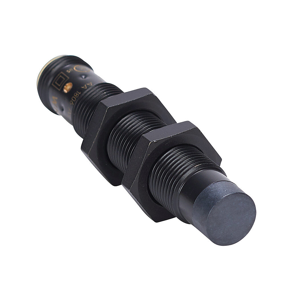 WKM-AP-4H - AutomationDirect inductive proximity sensor, tubular, 12mm diameter x 65mm body, weld coated brass housing, PNP, N.O. output, 8mm sensing distance, non-flush, 2 kHz switching frequency, IP67, 4-pin M12 quick-disconnect.