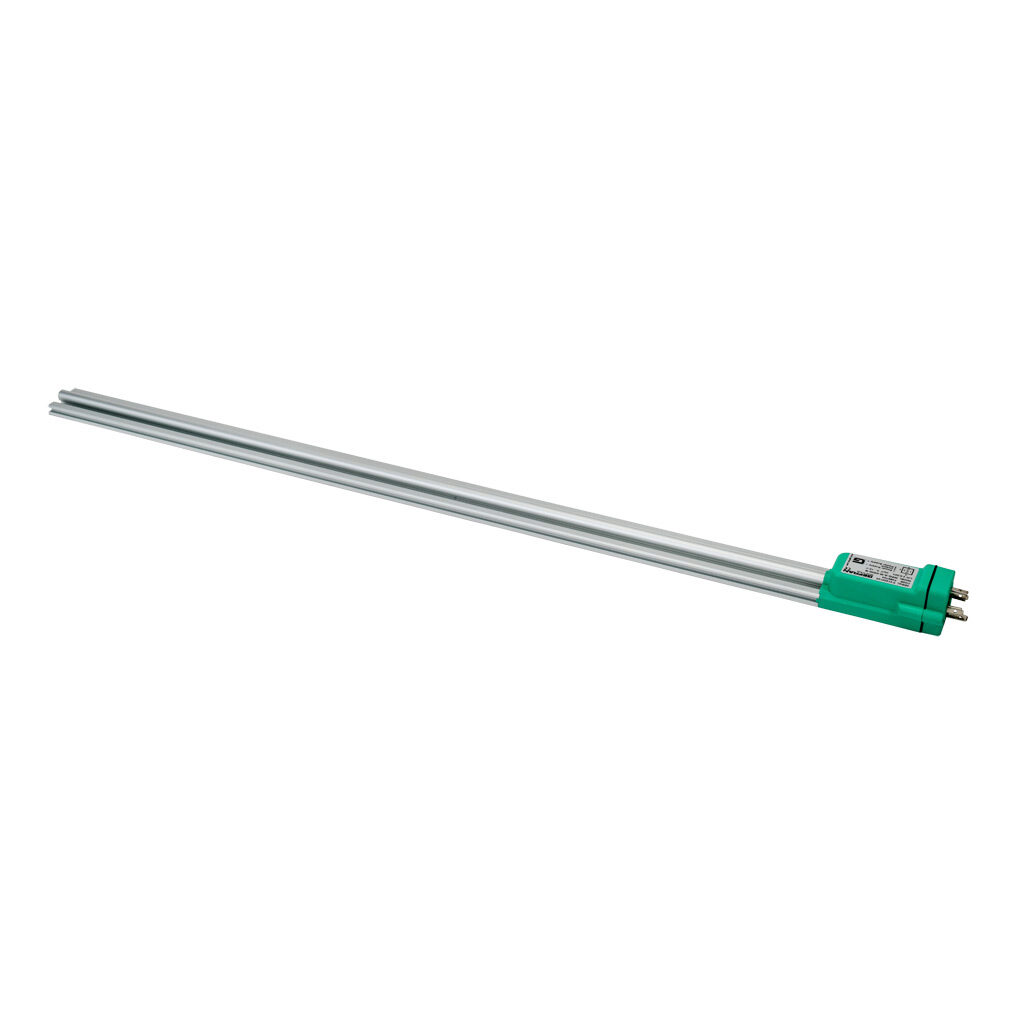 WPG-A-M-0500-N - Gefran magnetostrictive linear position sensor, rodless slide, 500mm stroke, 0-10 VDC output, 33 x 16.3 x 654mm, channel mount, 18mm DIN 43650 Form A.