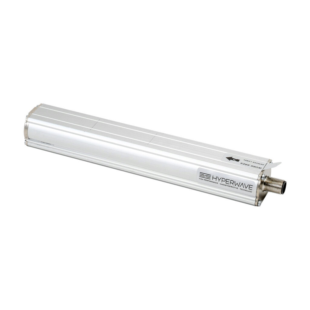 WPP-A-H-0050-E - Gefran magnetostrictive linear position sensor, rodless slide, 50mm stroke, 4-20 and 20-4 mA output, 28.3 x 32 x 204mm, channel mount, 8-pin M12 quick-disconnect.