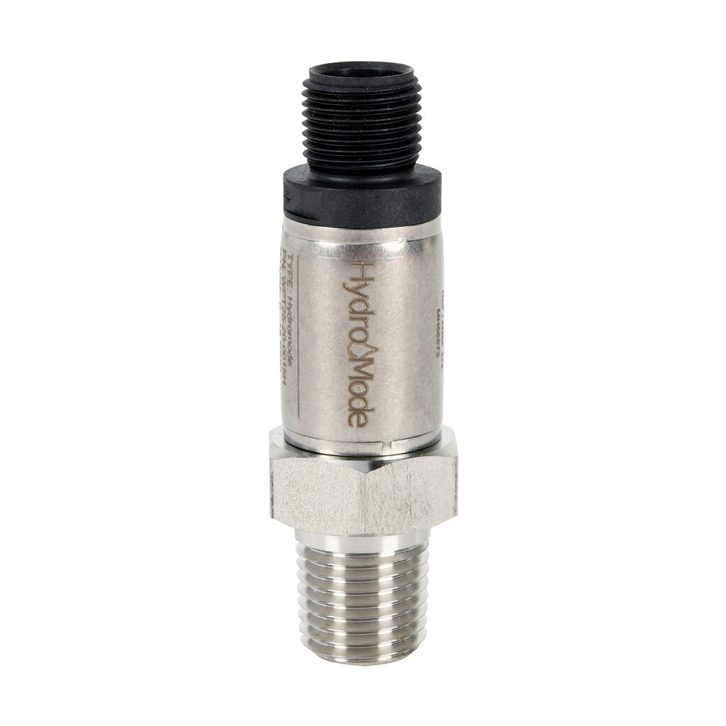 WPT25-20-0015H - HydroMode pressure transmitter, 0 to 15 psig range, +/- 1% accuracy, stainless steel sensing element, Output: 1-channel, current, 1/4in male NPT process connection, 8-32 VDC operating voltage, 4-pin M12 quick-disconnect, NSF/ANSI/...