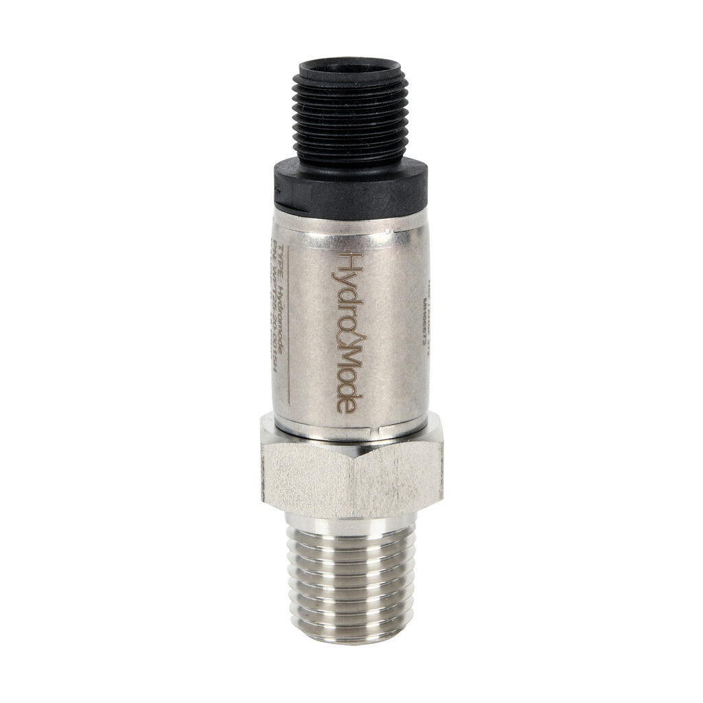 WPT25-20-0030H - HydroMode pressure transmitter, 0 to 30 psig range, +/- 1% accuracy, stainless steel sensing element, Output: 1-channel, current, 1/4in male NPT process connection, 8-32 VDC operating voltage, 4-pin M12 quick-disconnect, NSF/ANSI/...