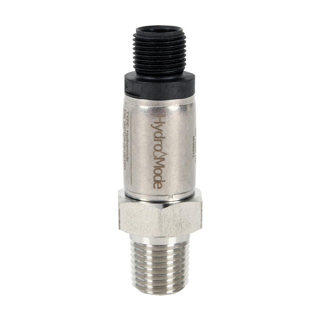 WPT25-20-0150H - HydroMode pressure transmitter, 0 to 150 psig range, +/- 1% accuracy, stainless steel sensing element, Output: 1-channel, current, 1/4in male NPT process connection, 8-32 VDC operating voltage, 4-pin M12 quick-disconnect, NSF/ANSI...