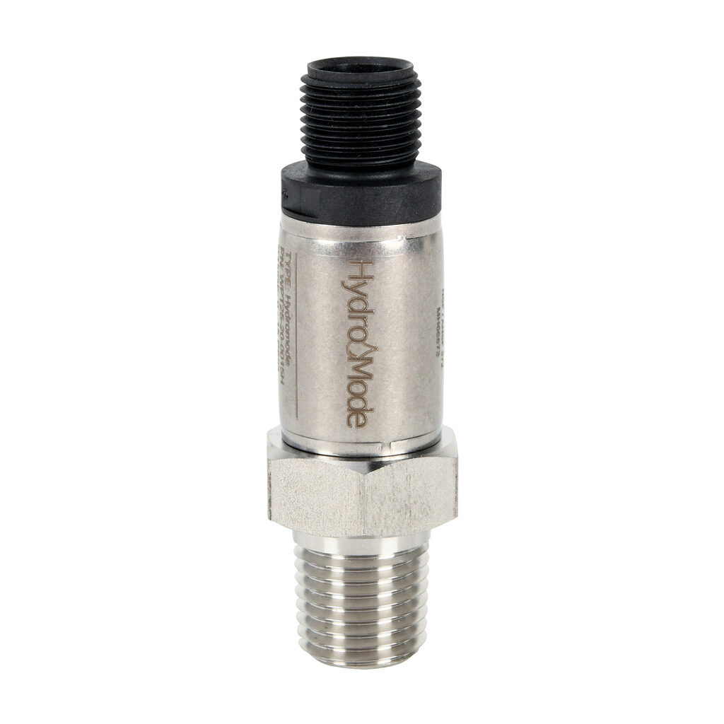 WPT25-20-0200H - HydroMode pressure transmitter, 0 to 200 psig range, +/- 1% accuracy, stainless steel sensing element, Output: 1-channel, current, 1/4in male NPT process connection, 8-32 VDC operating voltage, 4-pin M12 quick-disconnect, NSF/ANSI...