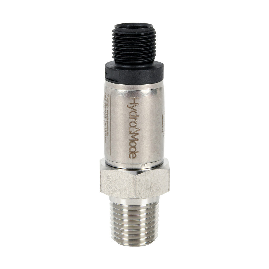 WPT25-20-0300H - HydroMode pressure transmitter, 0 to 300 psig range, +/- 1% accuracy, stainless steel sensing element, Output: 1-channel, current, 1/4in male NPT process connection, 8-32 VDC operating voltage, 4-pin M12 quick-disconnect, NSF/ANSI...