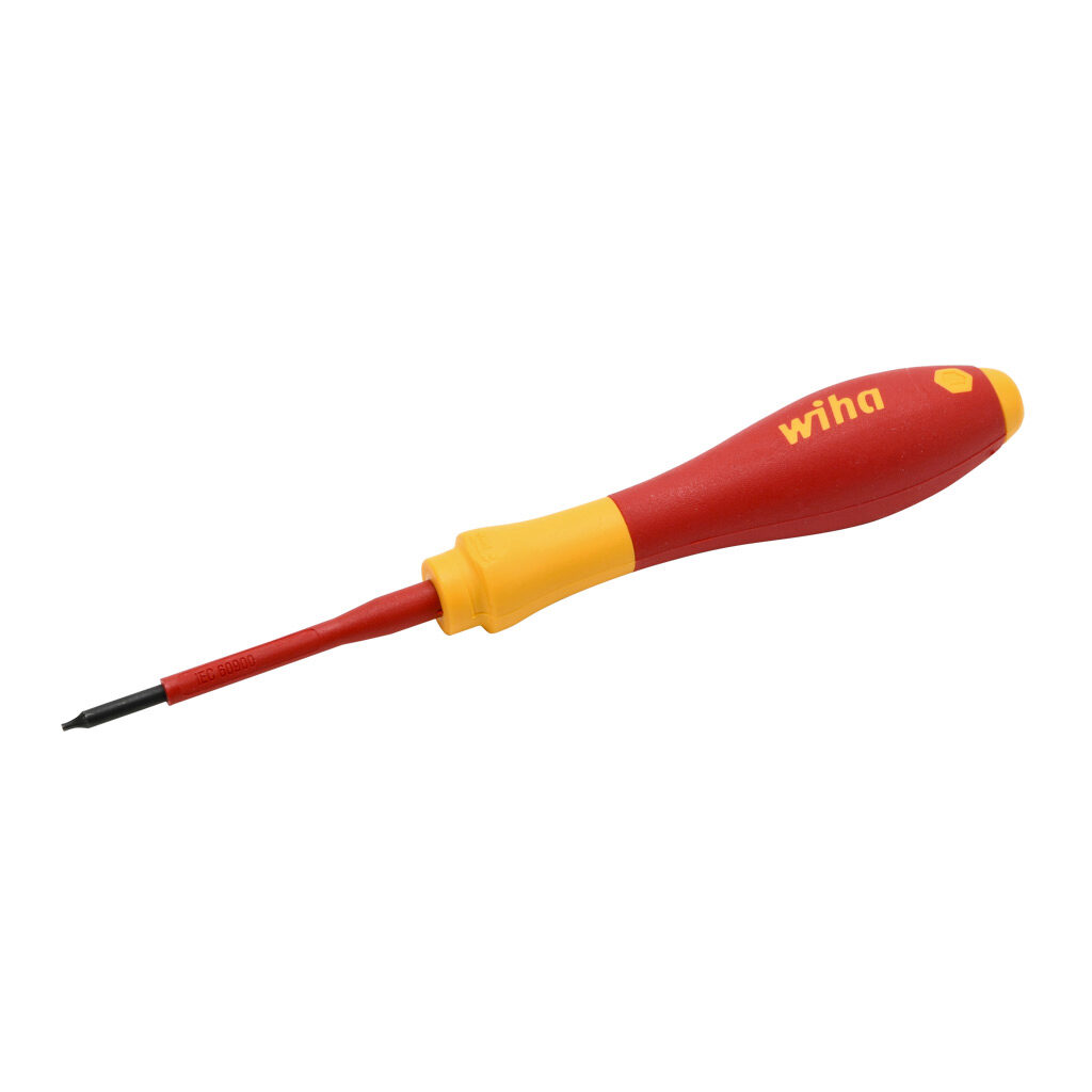 WT32505 - Wiha SoftFinish T5 Torx insulated screwdriver, 1000V insulation rating, 2.4in (60mm) shaft length, SoftFinish cushion grip handle.