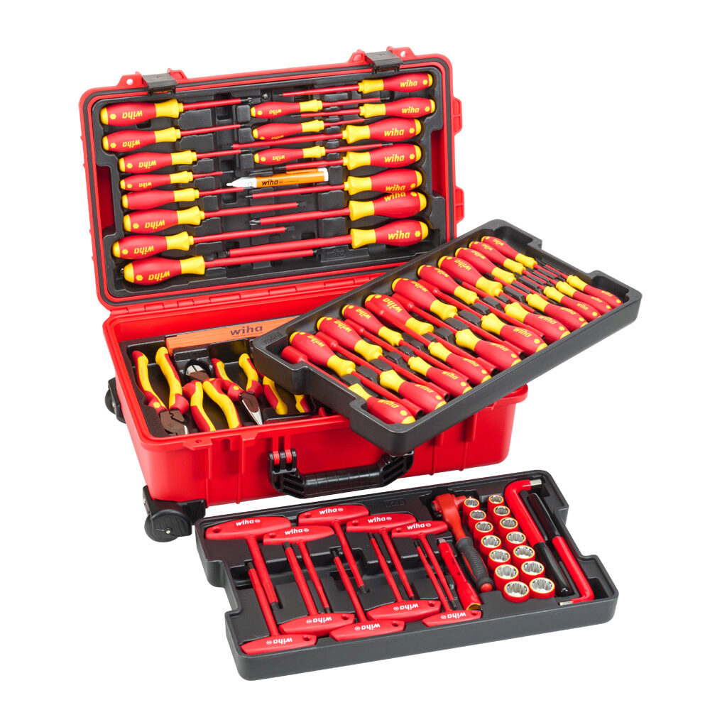 WT32800 - Wiha electricians set, 80 pieces, imperial and metric, hard case.