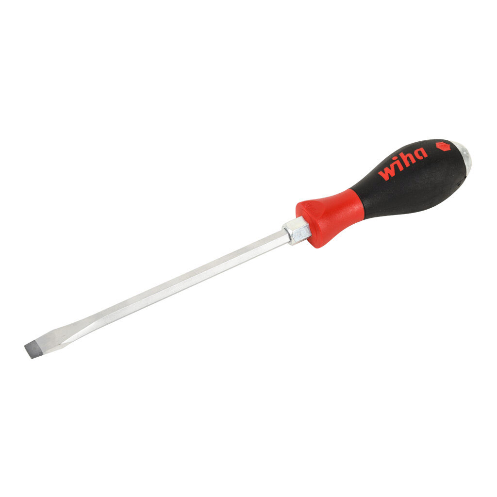 WT53035 - Wiha 10mm slotted heavy duty screwdriver, 6.9in (175mm) shaft length, SoftFinish cushion grip handle.