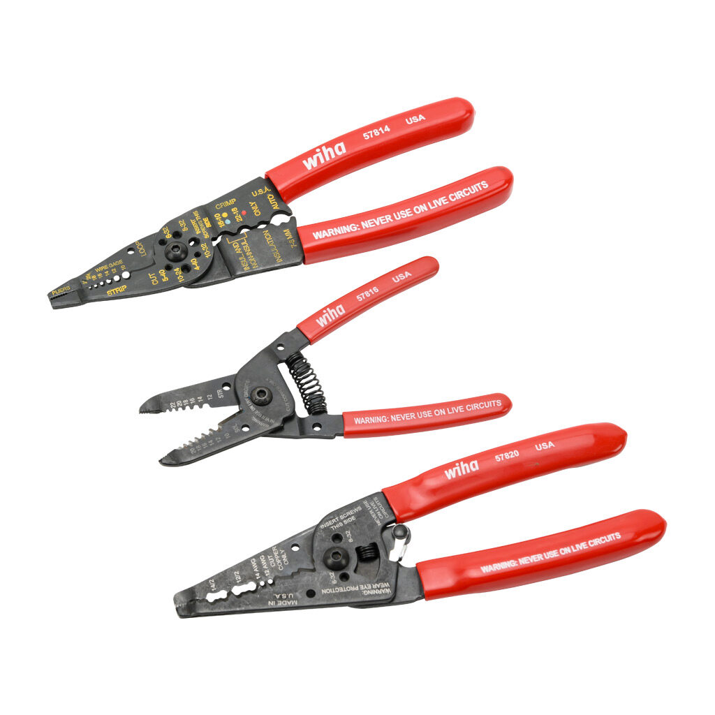 WT57830 - Wiha pliers set, wire stripping, crimping and wire cutting, 3 pieces.