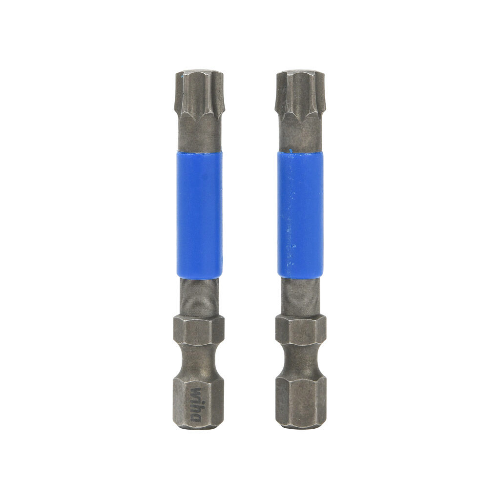 WT70223 - Wiha TerminatorBlue T40 Torx impact driver bit, 2in bit length, 1/4in drive, hexagonal. Package of 2.
