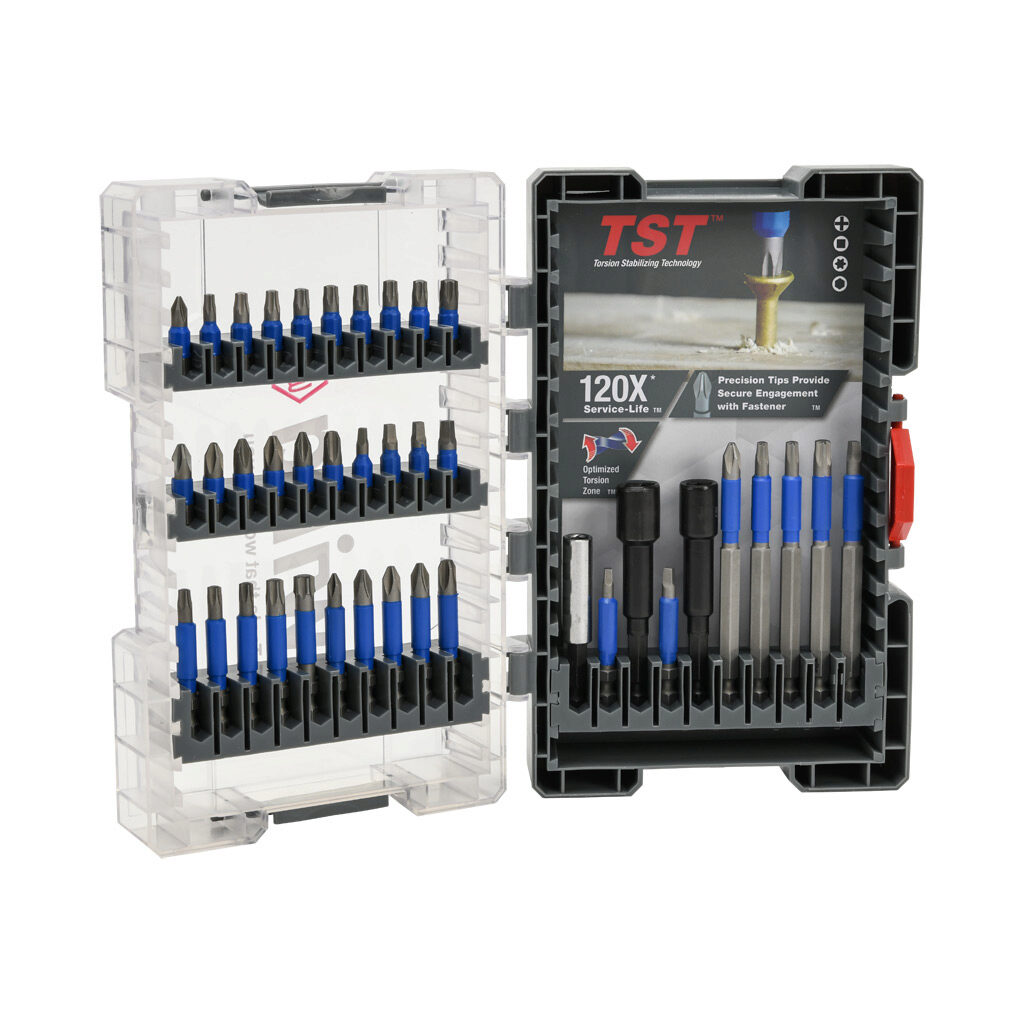 WT70297 - Wiha TerminatorBlue impact driver bit set, Phillips, Torx and square, 40 pieces, 1in, 2in and 3.5in bit length, 1/4in drive, imperial.