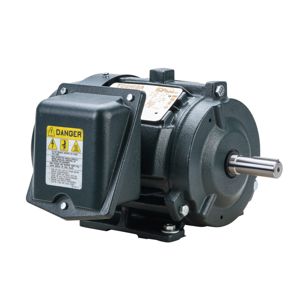 Y152SDSR41A-P - Toshiba SD premium efficiency AC induction motor, high-performance inverter duty and severe duty, 1-1/2hp, 3-phase, 230/460 VAC, 3600rpm, TEFC, NEMA 143T frame, cast iron, rigid base mount.